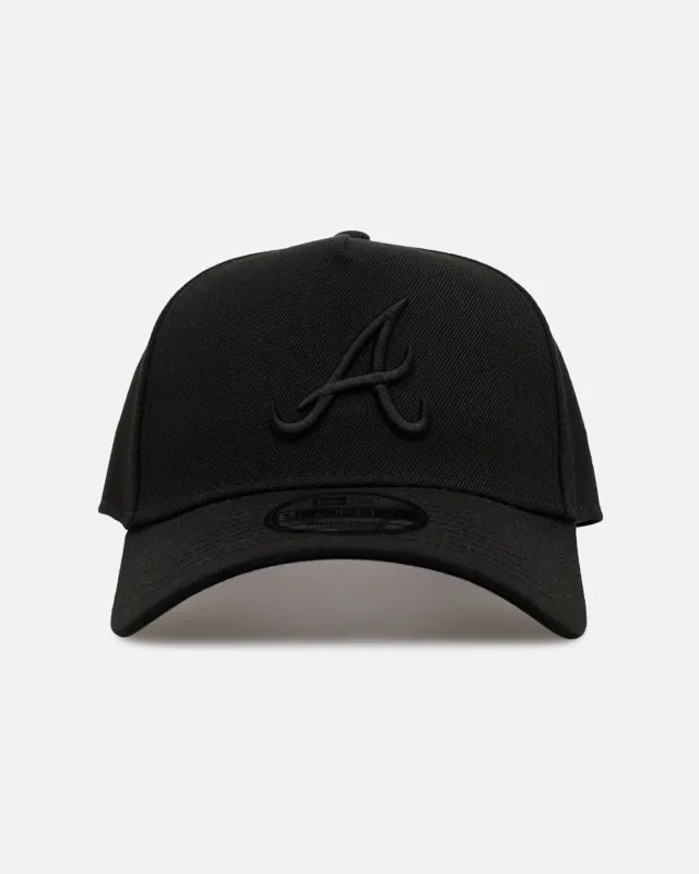 New Era Atlanta Braves 'Easy Black' 9FORTY A-Frame Snapback Black/Black made by New Era