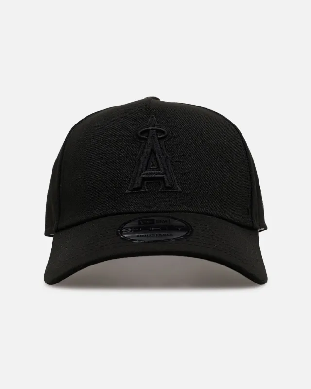 New Era Los Angeles Angels 'Easy Black' 9FORTY A-Frame Snapback Black/Black made by New Era
