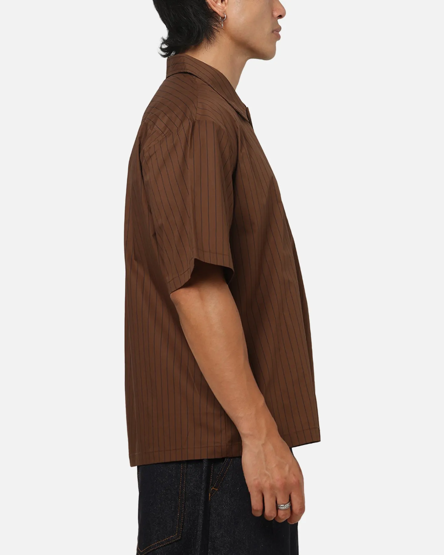 Carre Signature Rose Button Up Shirt Brown Pinstripe sold by Culture Kings product image thumbnail 4