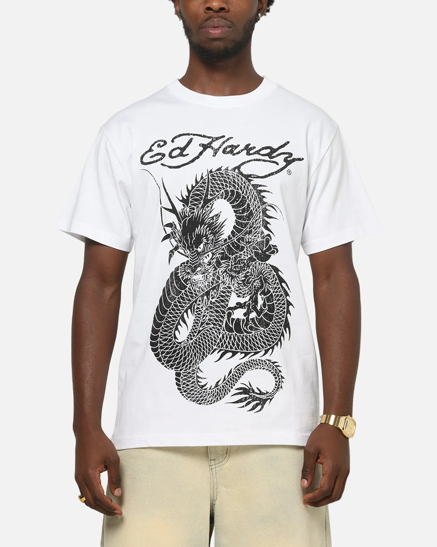 Ed Hardy Euro Fitted T-Shirt White sold by Culture Kings
