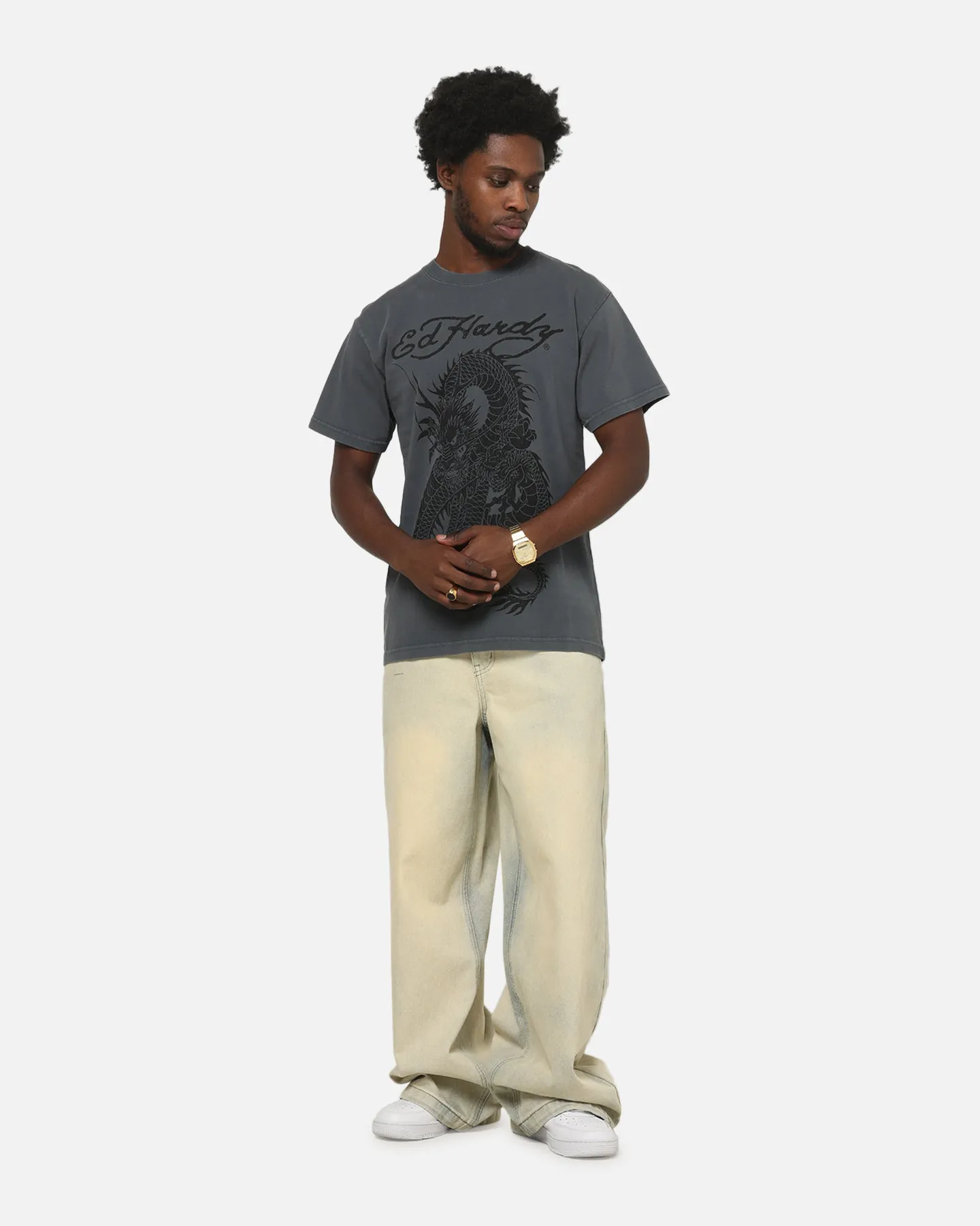 Ed Hardy Euro Fitted T-Shirt Charcoal sold by Culture Kings product image thumbnail 2