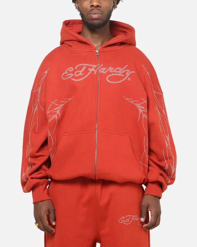 Ed Hardy Cyber Rhinestone Zip-Up Hoodie Red sold by Culture Kings