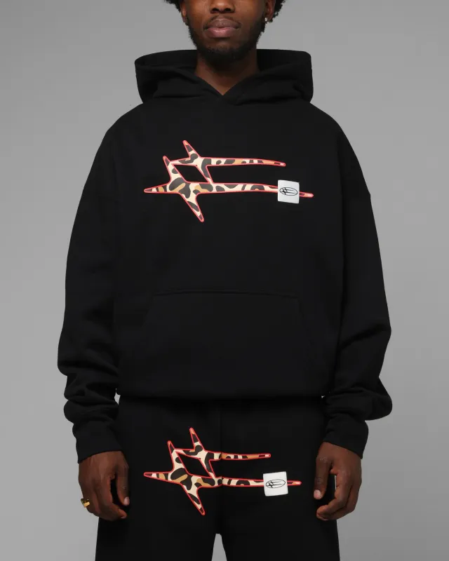 Loiter Hybrid Premium Hoodie Black/Leopard made by Culture Kings