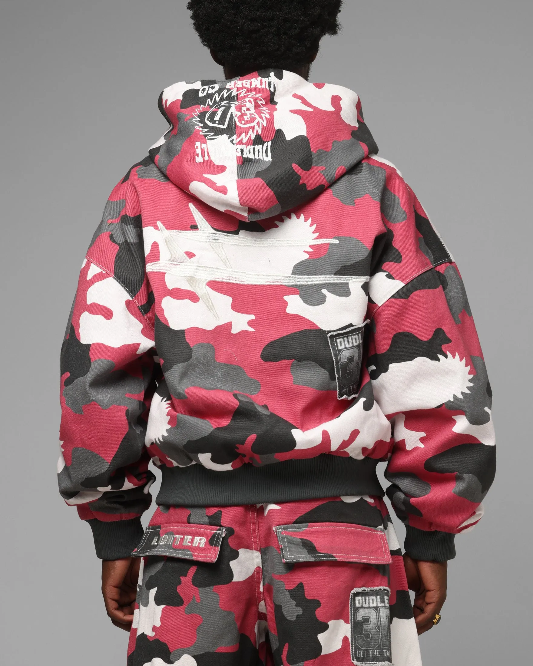 Loiter X WWE Dudley Boyz Camo Zip Jacket Red Camo sold by Culture Kings product image thumbnail 2