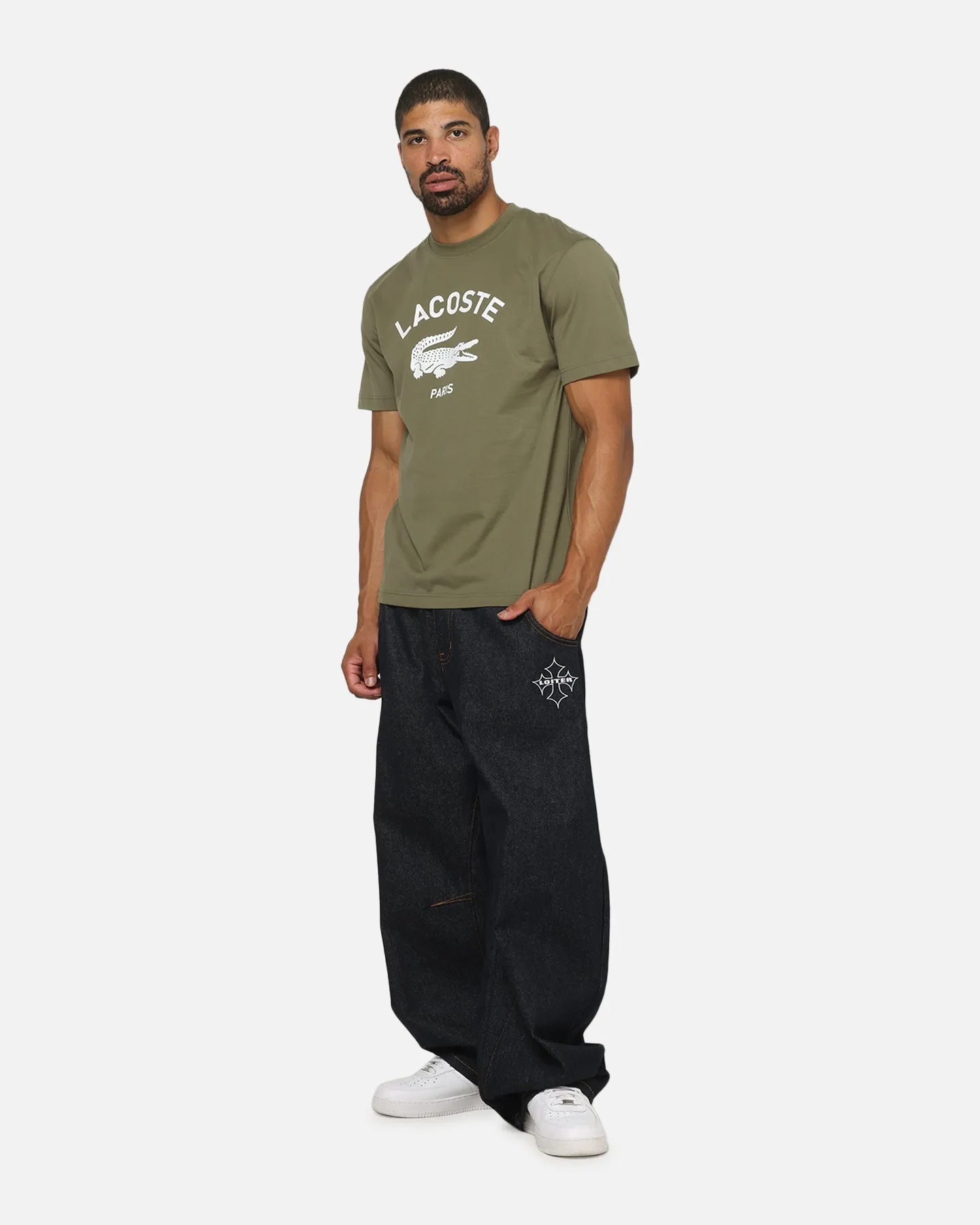 Lacoste Soft Branding Croc Logo T-Shirt Olive sold by Culture Kings product image thumbnail 2