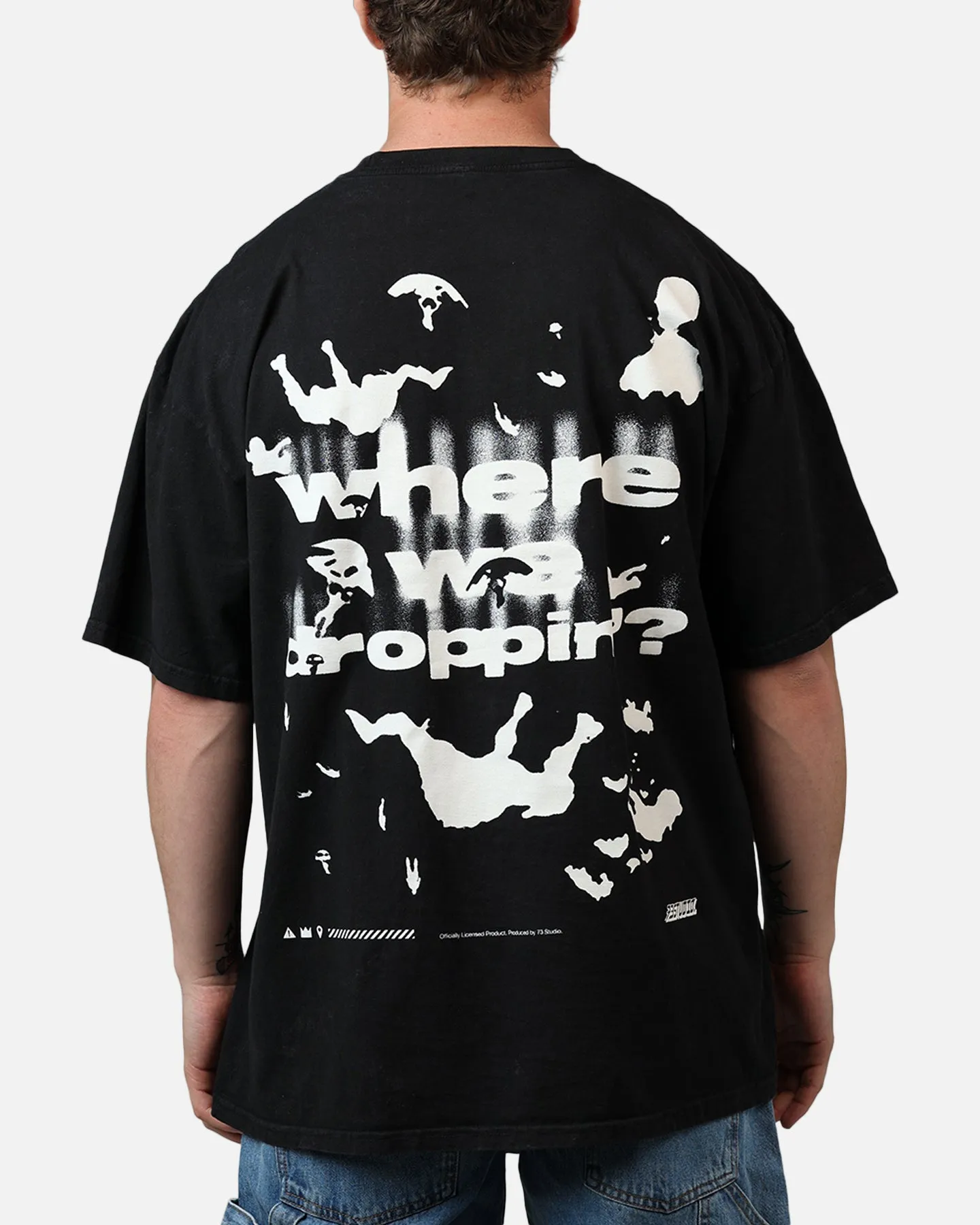 73Studio X Fortnite Where We Droppin T-Shirt Black Acidwash sold by Culture Kings