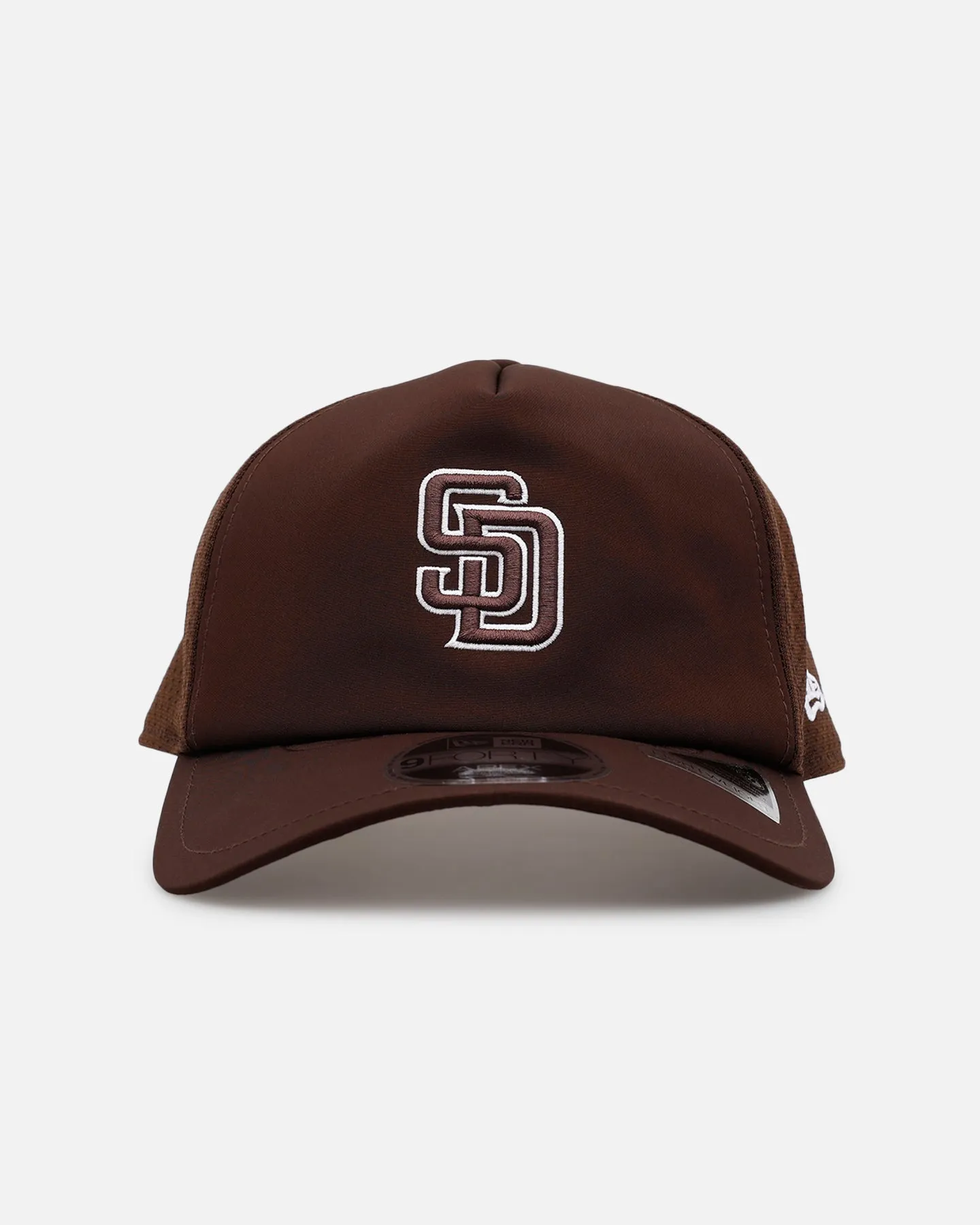 New Era San Diego Padres 'Batting Practice' 9FORTY A-Frame Trucker Snapback Official Team Color sold by Culture Kings