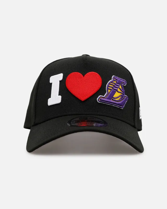 New Era Los Angeles Lakers 'Love' 9FORTY A-Frame Snapback Black sold by Culture Kings