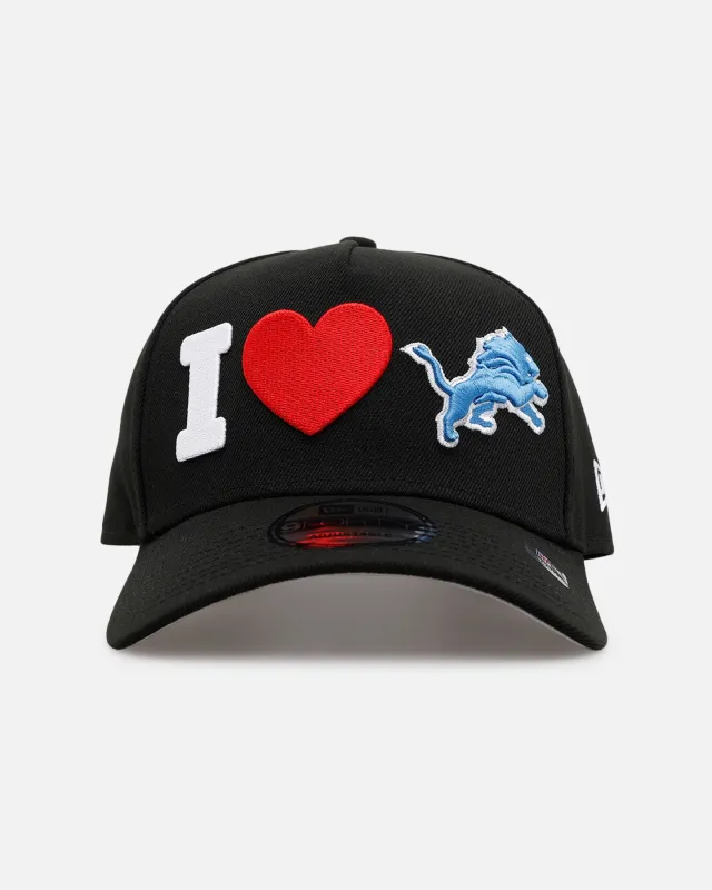 New Era Detroit Lions 'Love' 9FORTY A-Frame Snapback Black sold by Culture Kings