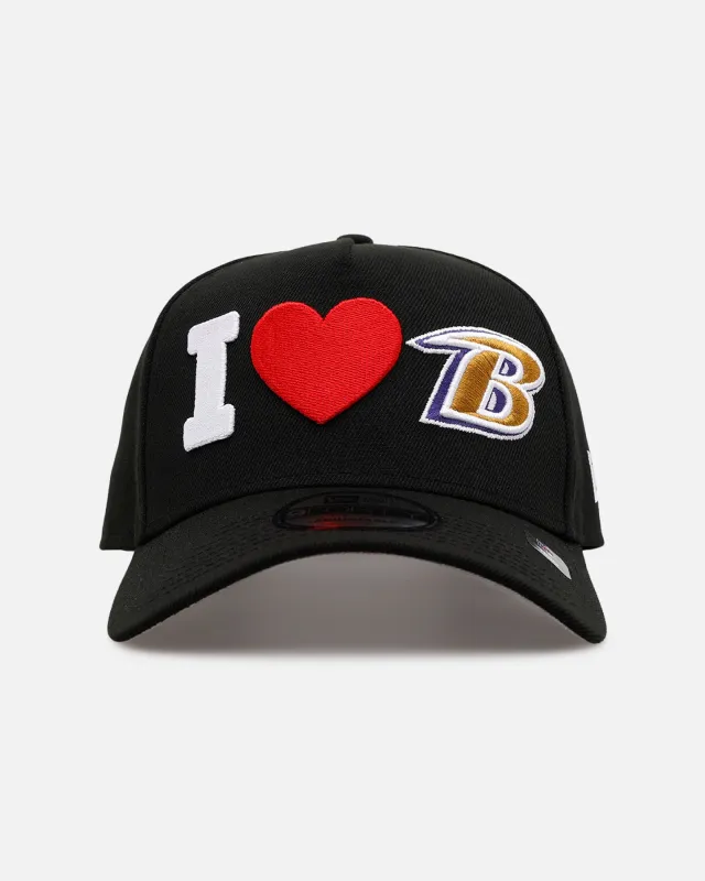 New Era Baltimore Ravens 'Love' 9FORTY A-Frame Snapback Black sold by Culture Kings