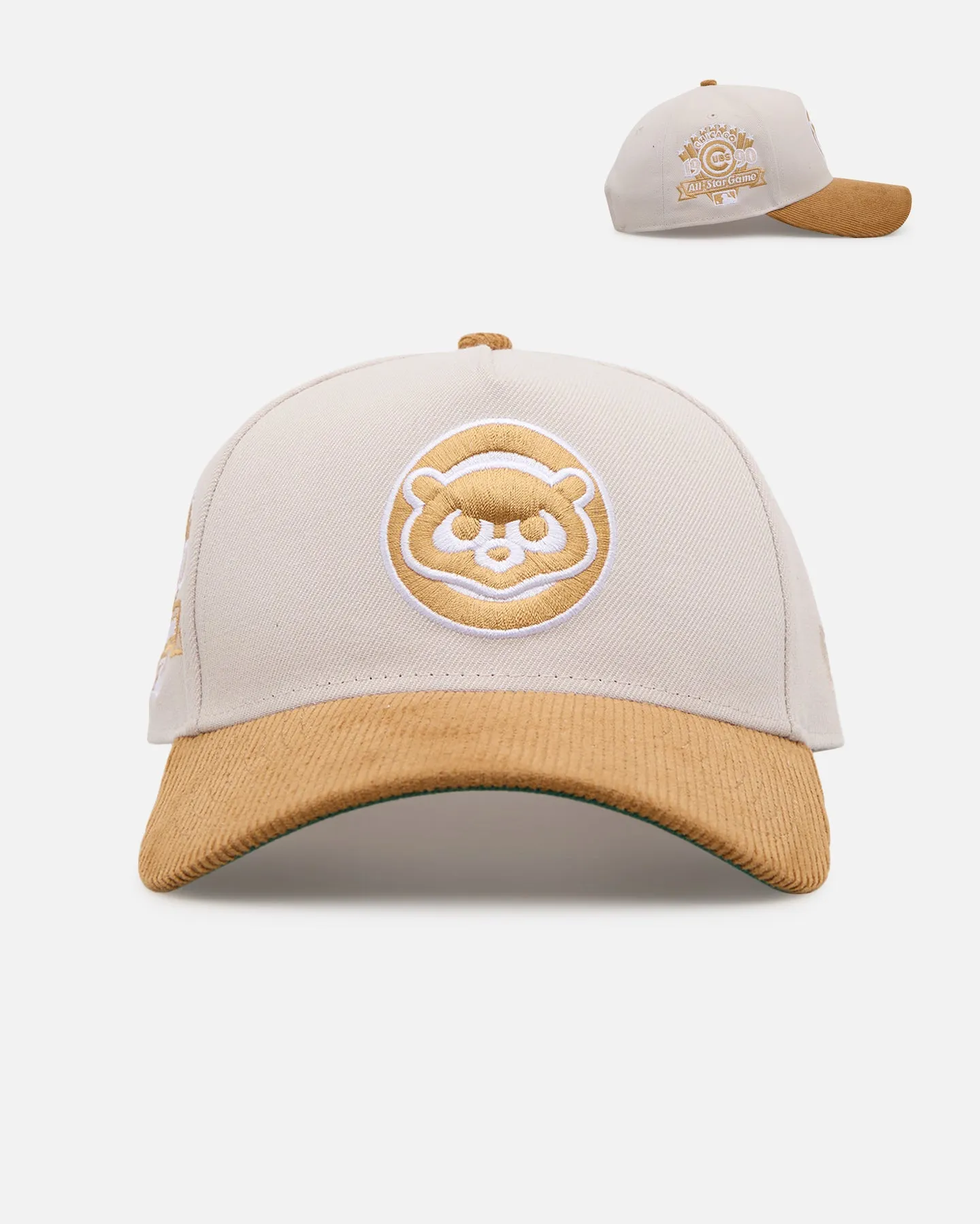 New Era Chicago Cubs 'Honey Pot' 9FORTY A-Frame Snapback Stone/Wheat sold by Culture Kings