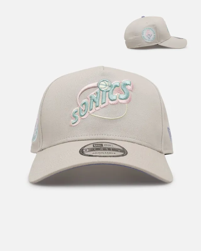 New Era Seattle SuperSonics 'Pastel 2.0' 9FORTY A-Frame Snapback Stone made by New Era