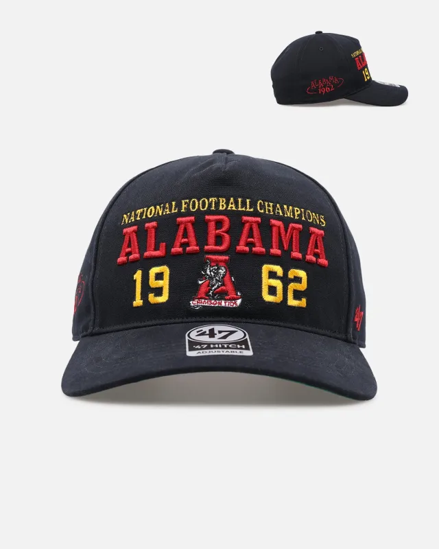 47 Brand Alabama 'College Champs' 1962 Champs Hitch Snapback Vintage Black made by 47
