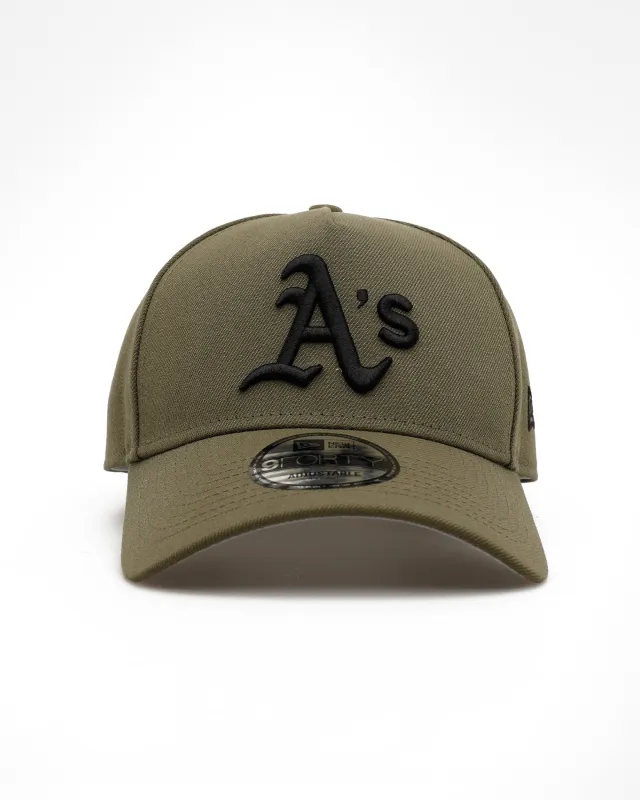 New Era Oakland Athletics 'Easy Olive' 9FORTY A-Frame Snapback Olive made by New Era