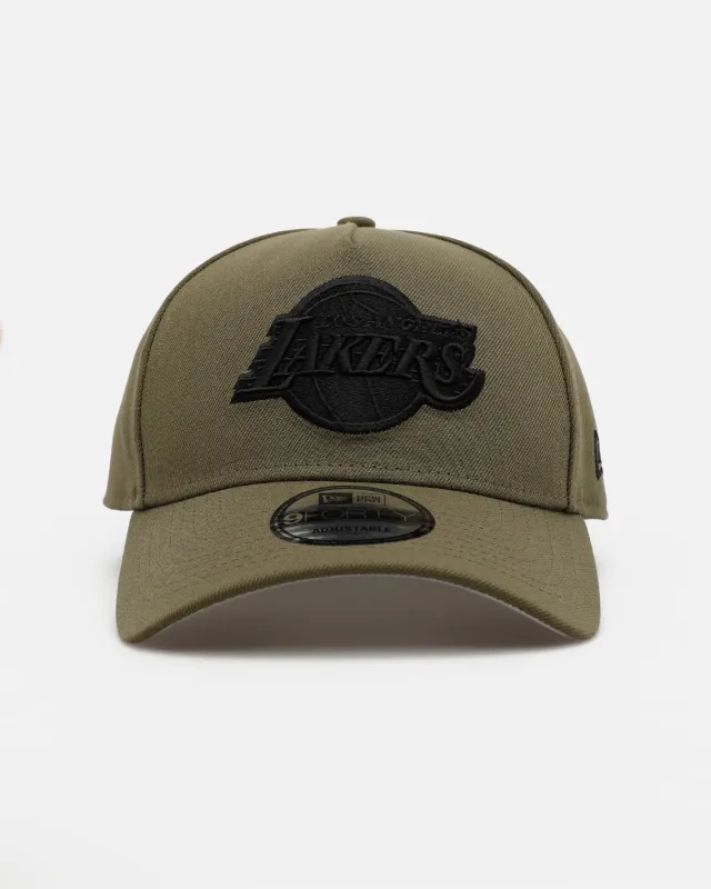 New Era Los Angeles Lakers 'Easy Olive' 9FORTY A-Frame Snapback Olive made by New Era