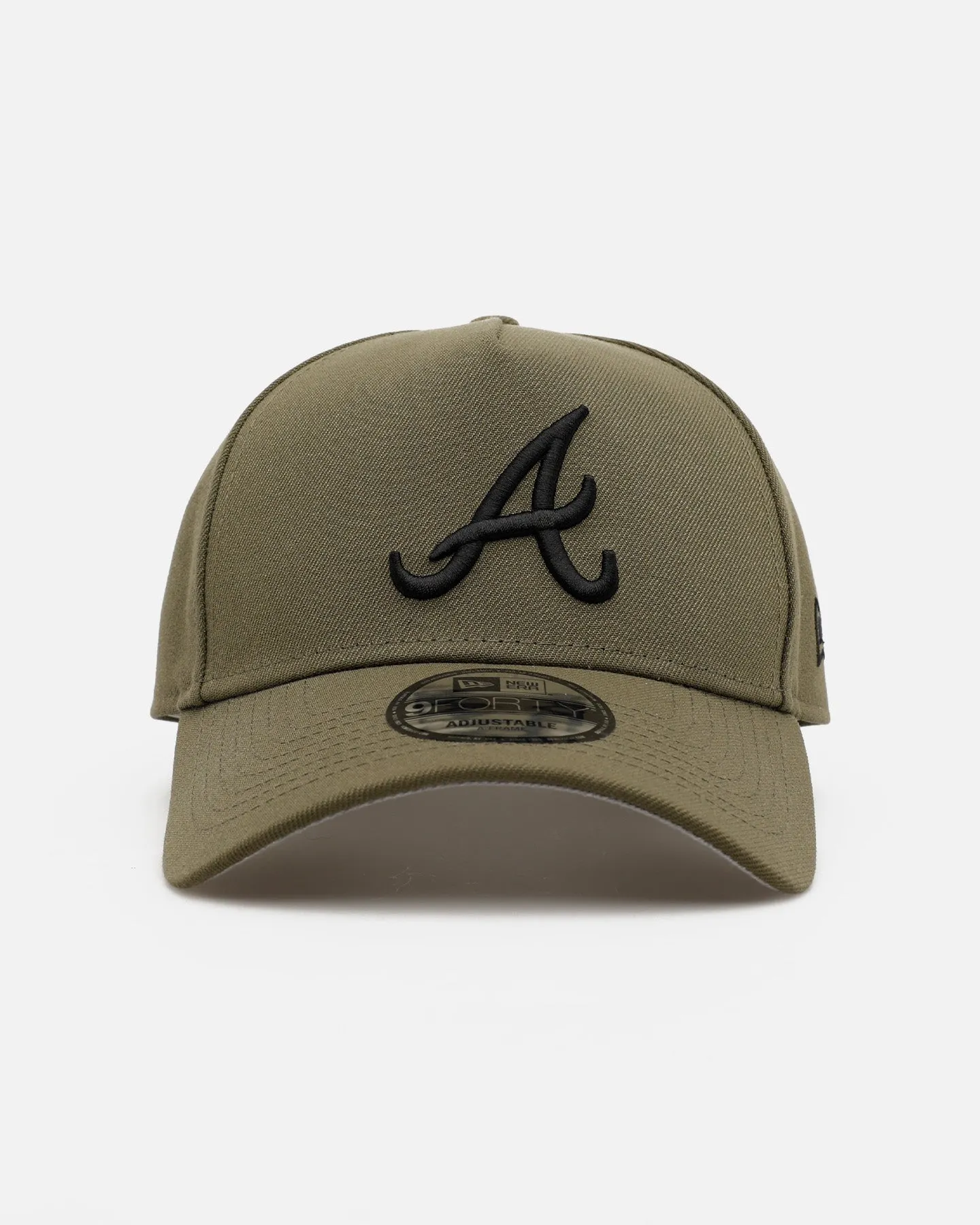 New Era Atlanta Braves 'Easy Olive' 9FORTY A-Frame Snapback Olive sold by Culture Kings