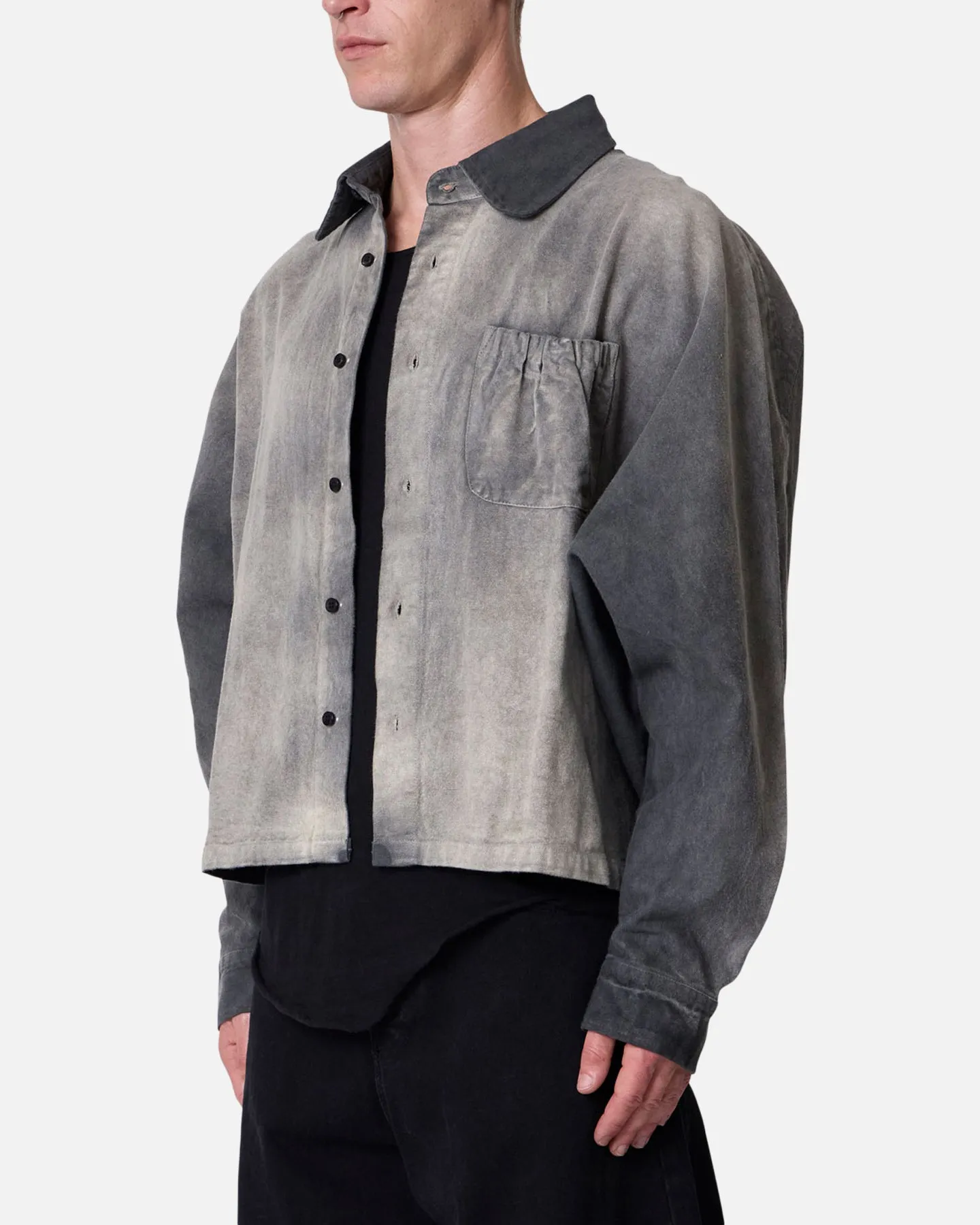 MNML Spray Denim Long Sleeve Shirt Washed Black sold by Culture Kings product image thumbnail 2