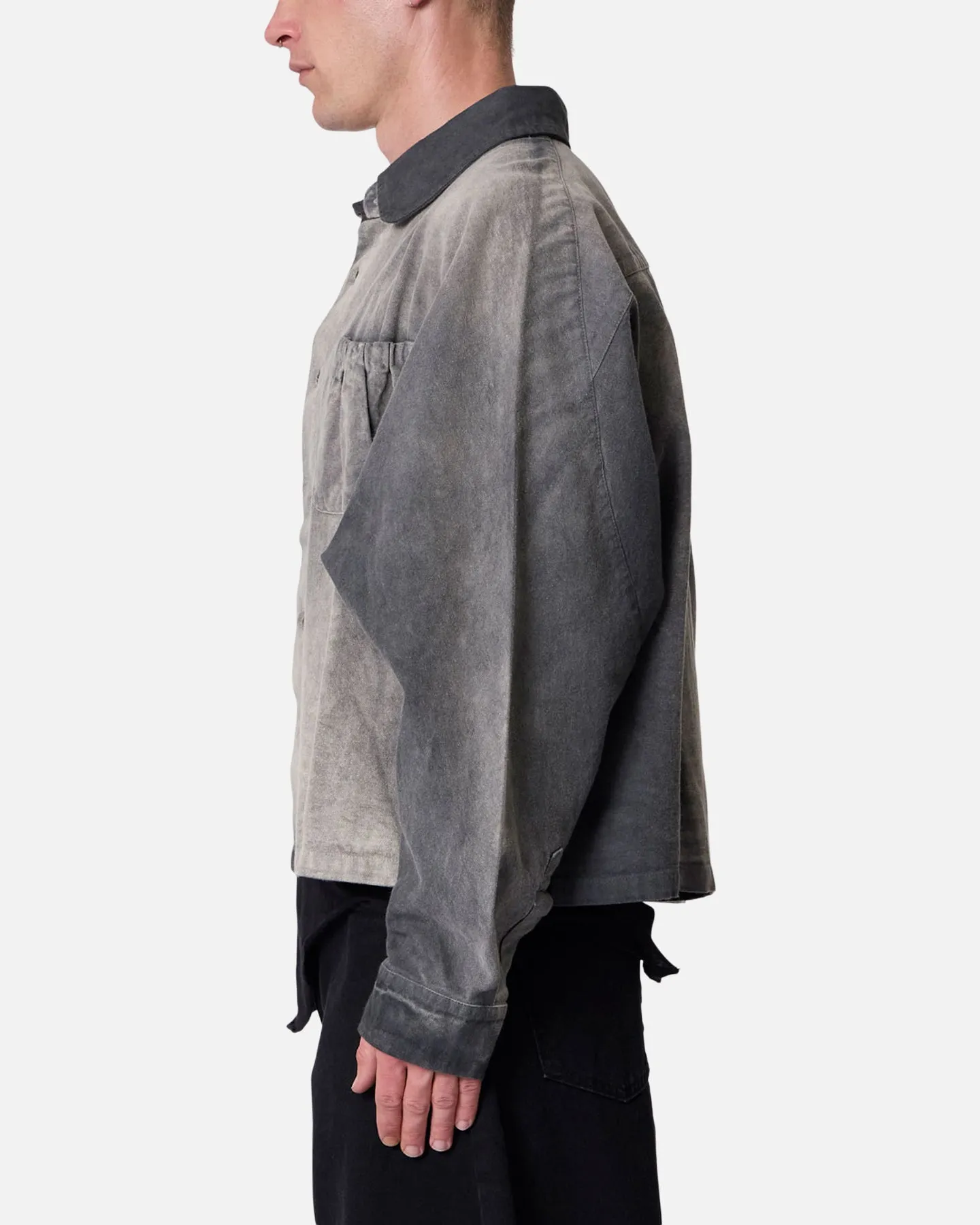 MNML Spray Denim Long Sleeve Shirt Washed Black sold by Culture Kings product image thumbnail 3