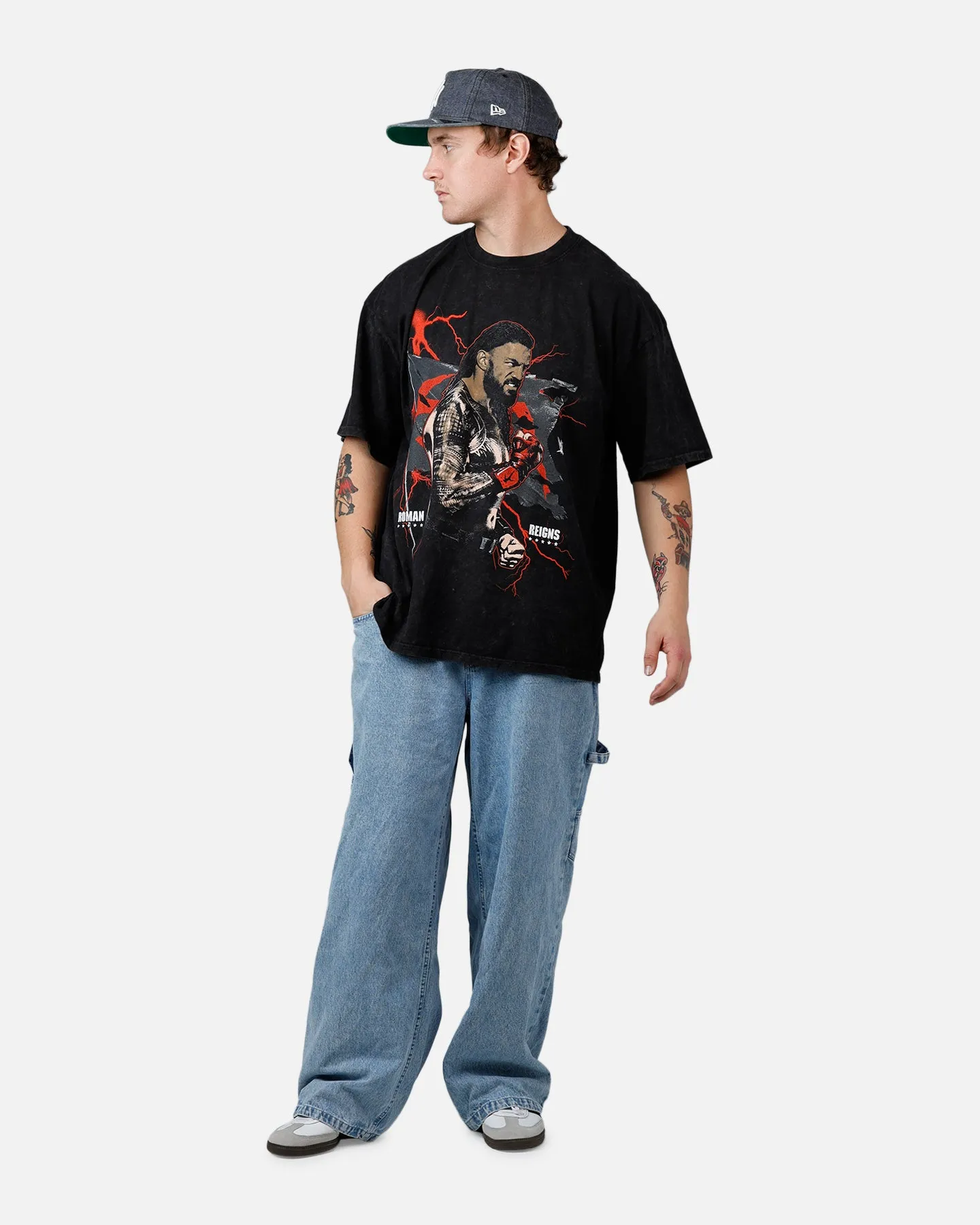 73Studio X WWE Wrestlemania 42 Roman Reigns T-Shirt Black Acidwash sold by Culture Kings product image thumbnail 3