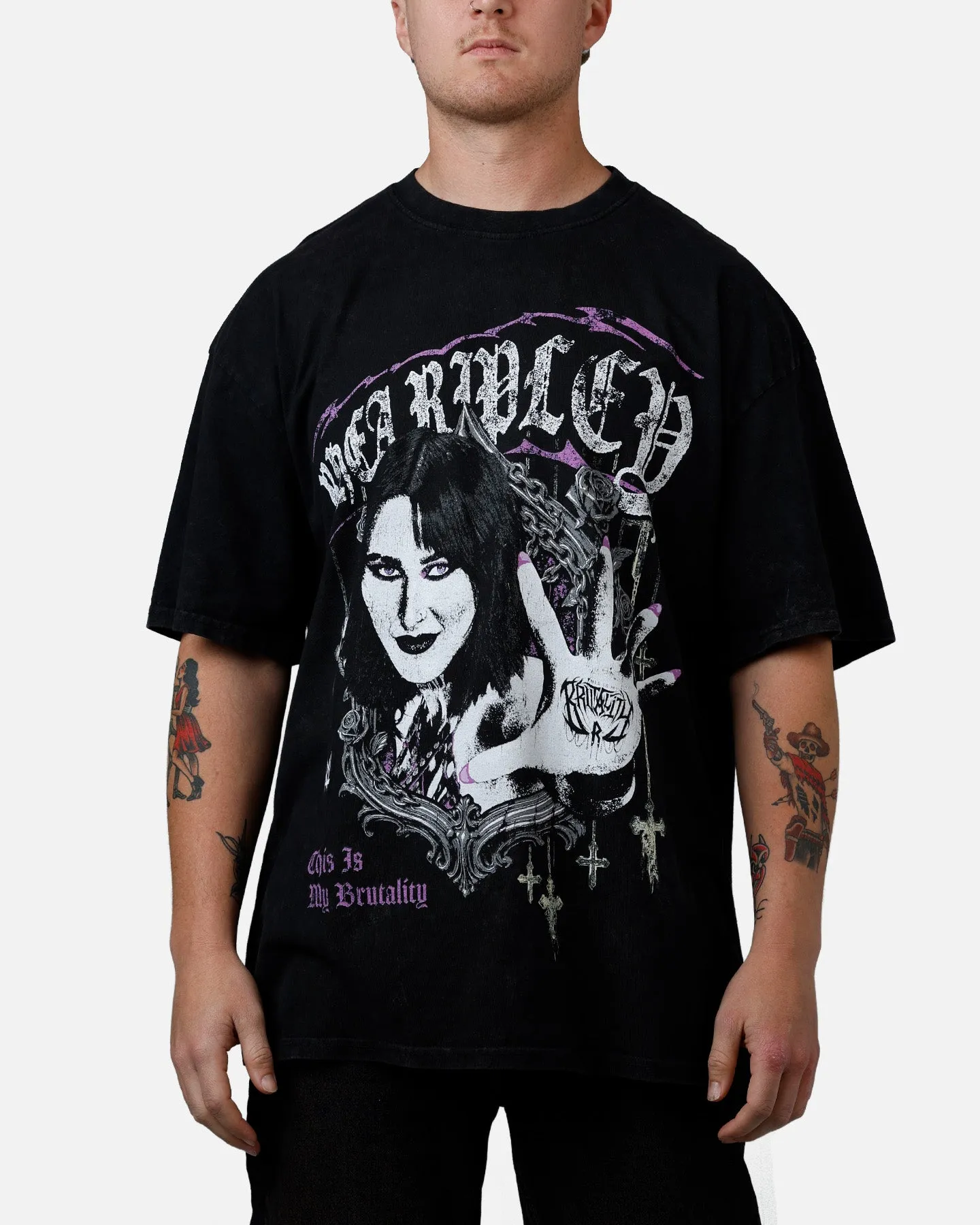 73Studio X WWE Wrestlemania 42 Rhea Ripley T-Shirt Black Acidwash sold by Culture Kings