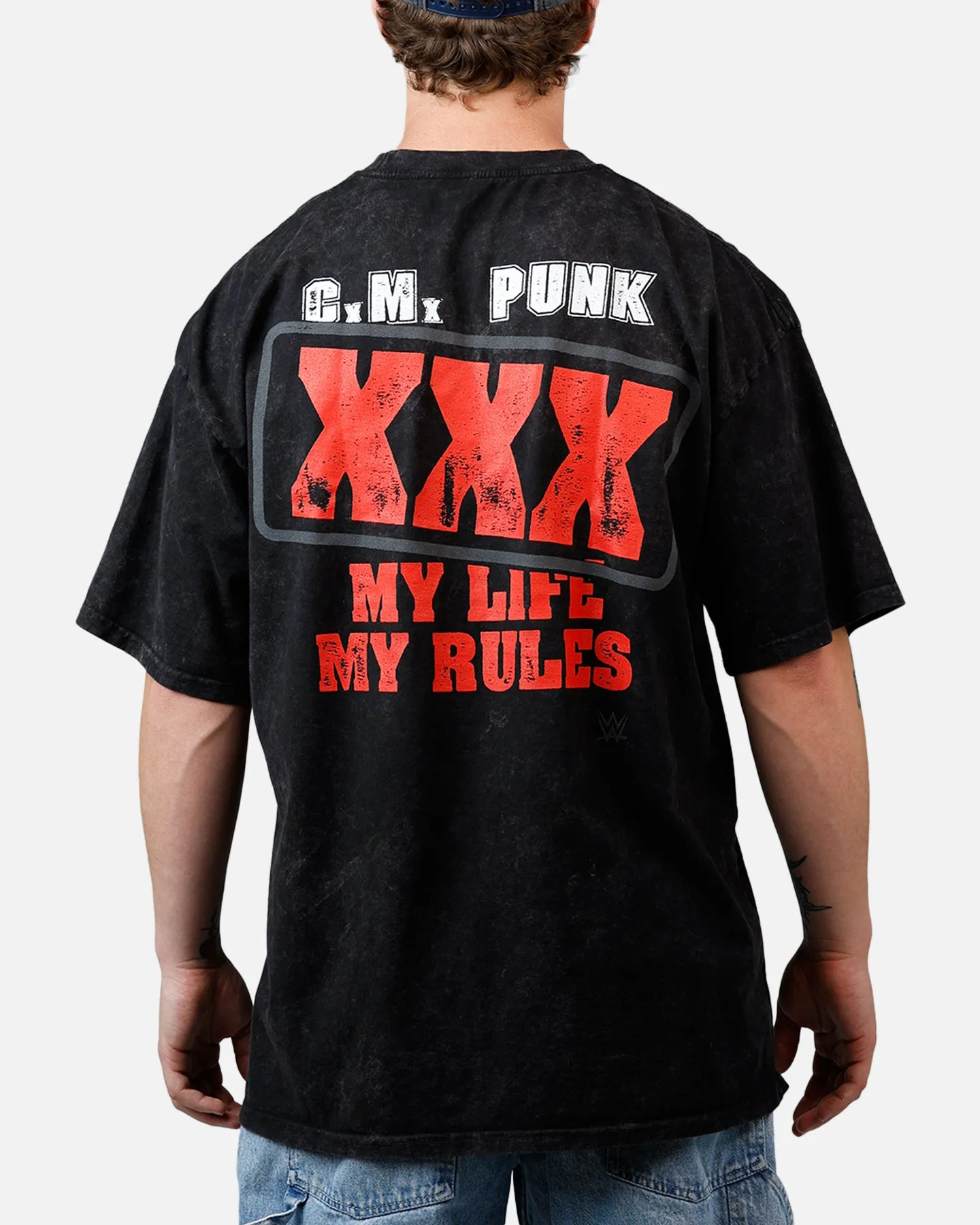 73Studio X WWE Wrestlemania 42 CM Punk T-Shirt Black Acidwash sold by Culture Kings product image thumbnail 2
