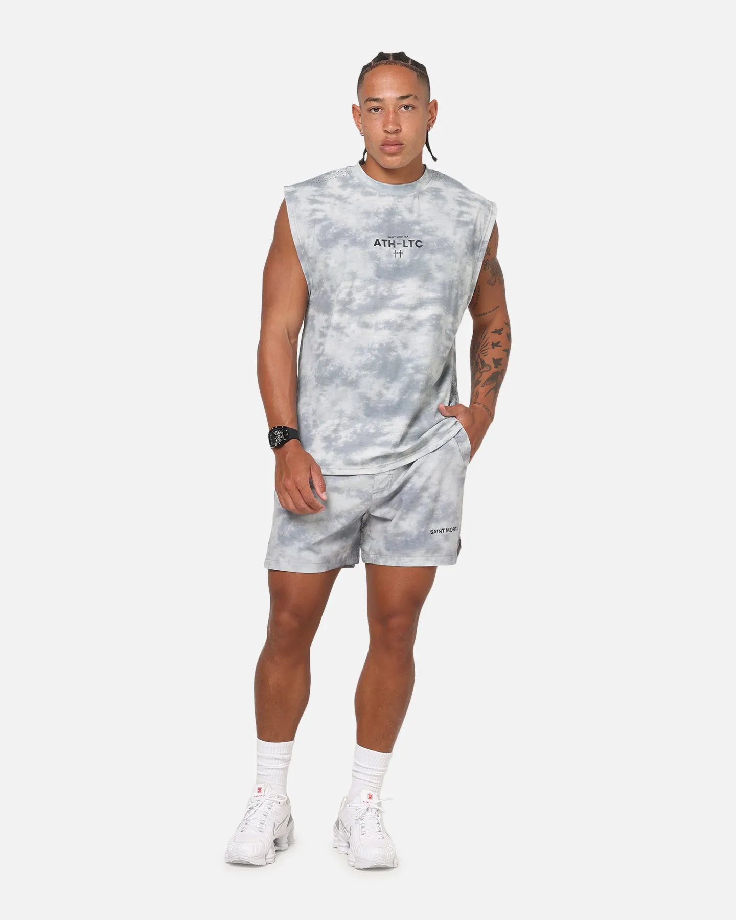 Saint Morta Athltc Training Shorts Concrete sold by Culture Kings product image thumbnail 2