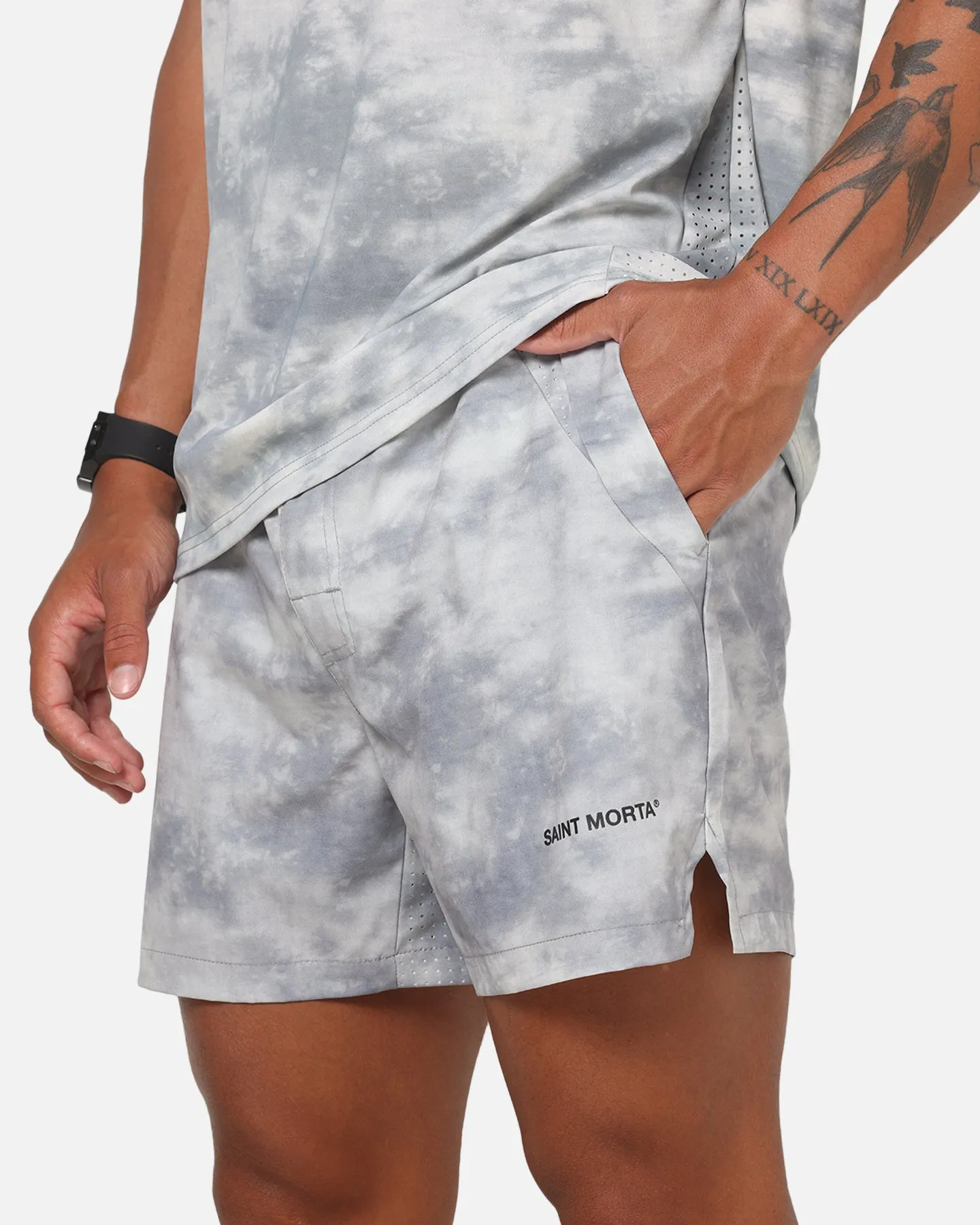 Saint Morta Athltc Training Shorts Concrete sold by Culture Kings product image thumbnail 3