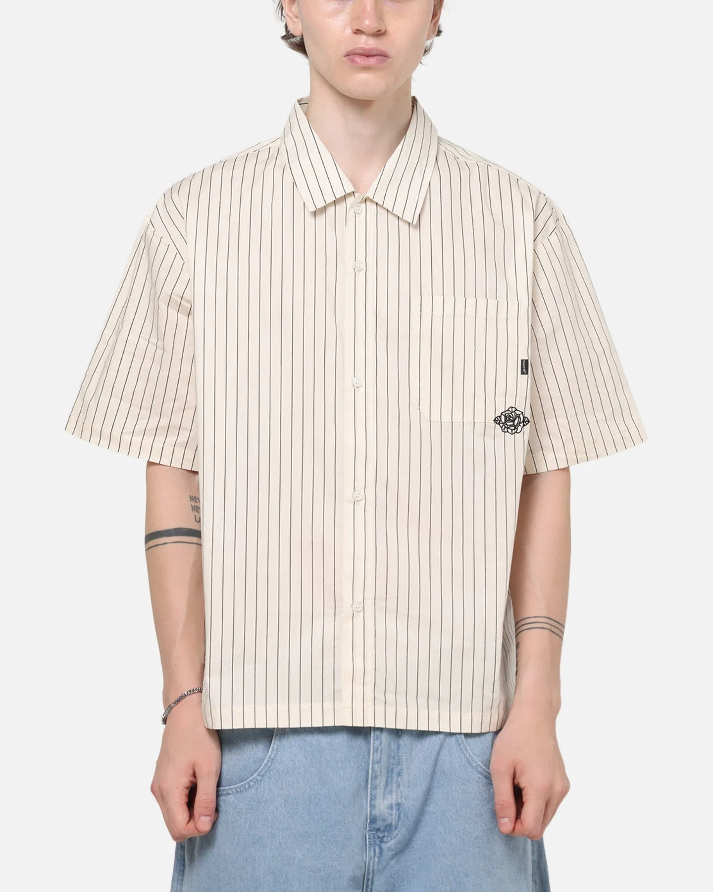 Carre Signature Rose Button Up Shirt Natural Pinstripe sold by Culture Kings