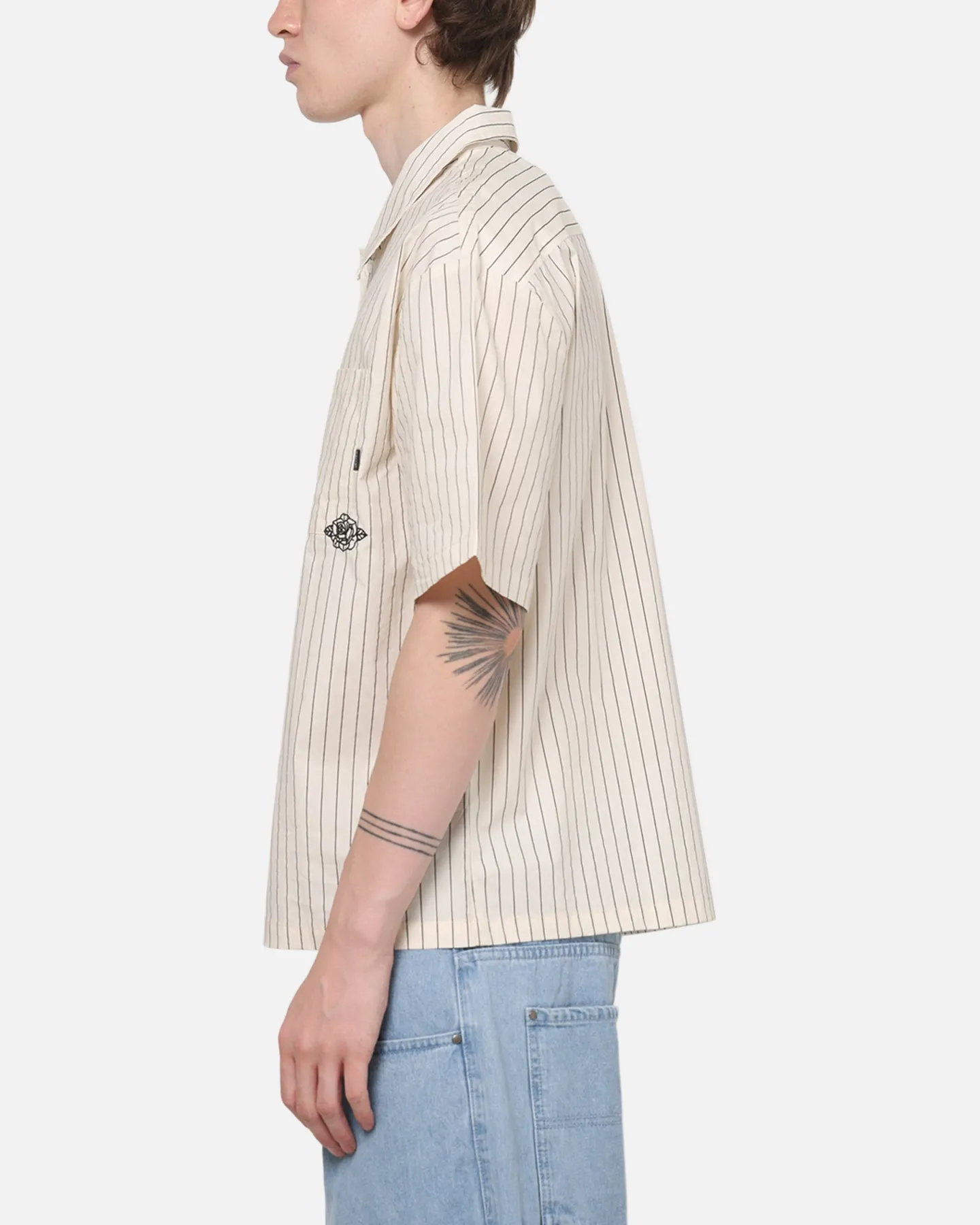 Carre Signature Rose Button Up Shirt Natural Pinstripe sold by Culture Kings product image thumbnail 5