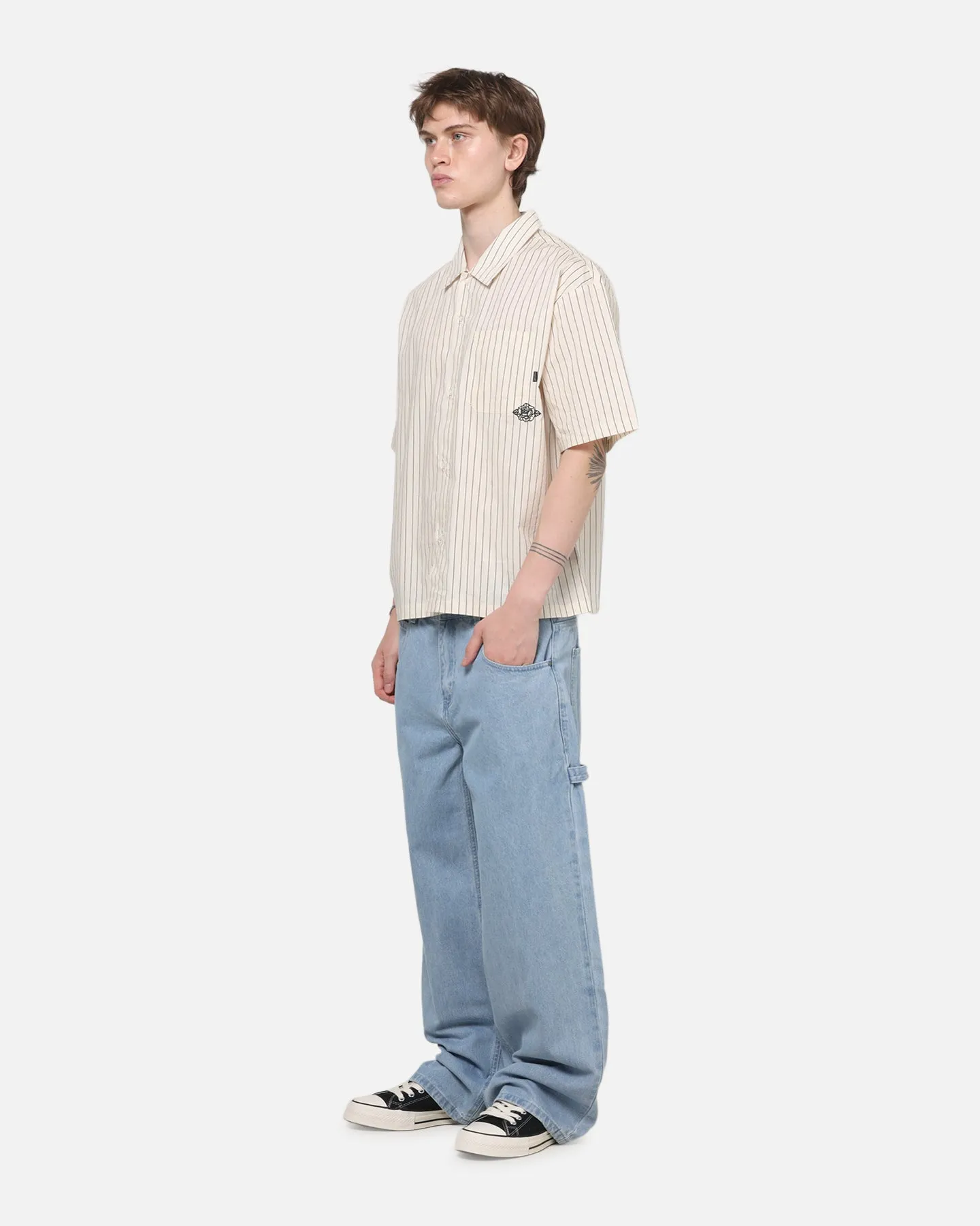 Carre Signature Rose Button Up Shirt Natural Pinstripe sold by Culture Kings product image thumbnail 2