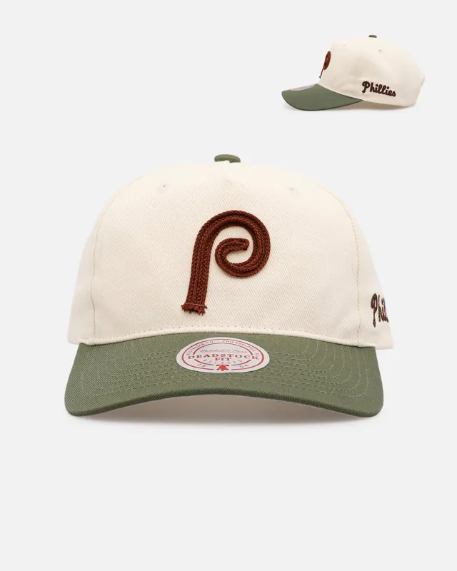 Mitchell & Ness Philadelphia Phillies 'Hand Stitch' Deadstock Snapback Olive made by Mitchell & Ness