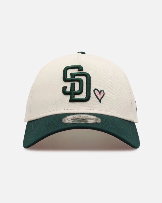 New Era San Diego Padres 'Pink Satin Hearts Green' 9FORTY A-Frame Snapback Chrome/Dark Green made by New Era