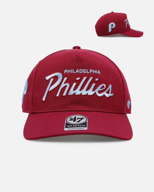 47 Brand Philadelphia Phillies 'Vintage Script' 47 Hitch Snapback Burgundy made by 47
