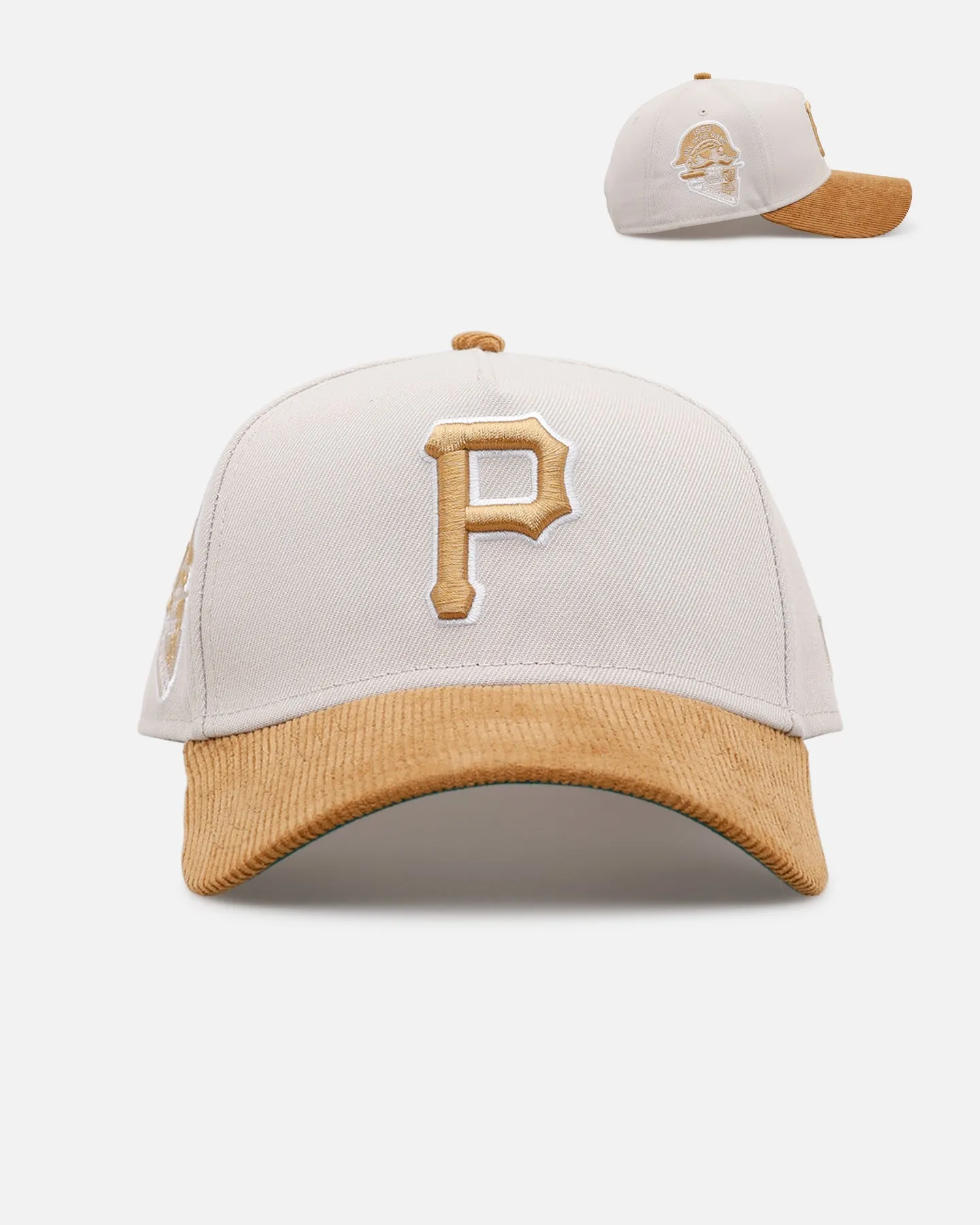 New Era Pittsburgh Pirates 'Honey Pot' 9FORTY A-Frame Snapback Stone/Wheat sold by Culture Kings