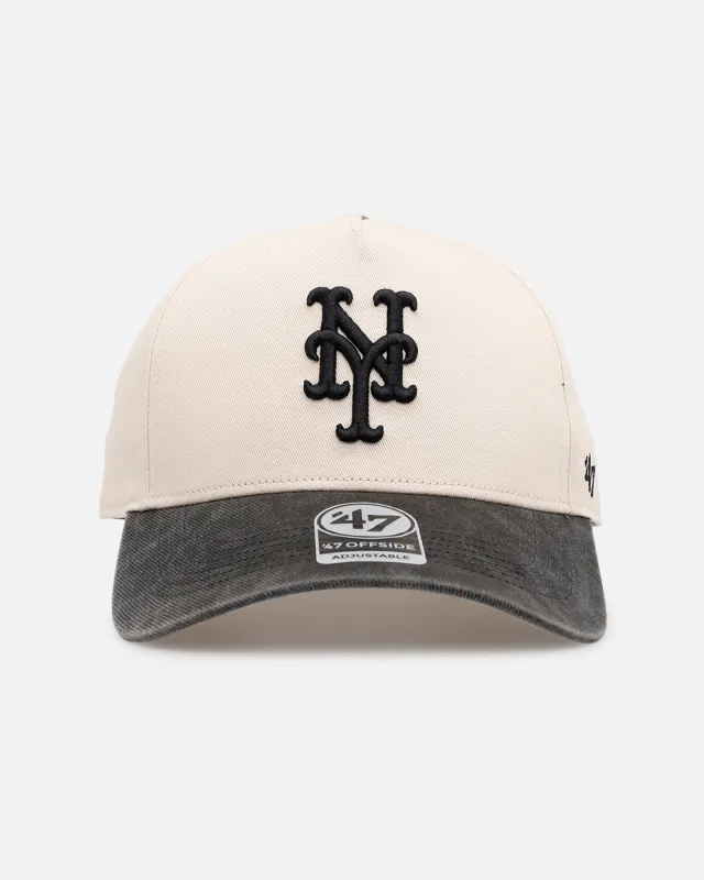 47 Brand New York Mets 'Washed Black Visor' 47 Offside Snapback Natural made by 47