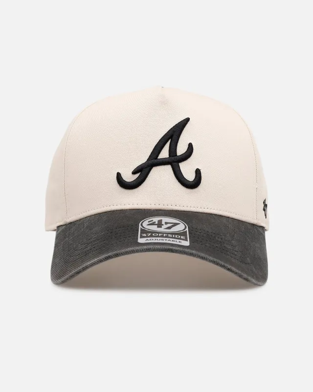 47 Brand Atlanta Braves 'Washed Black Visor' 47 Offside Snapback Natural made by 47