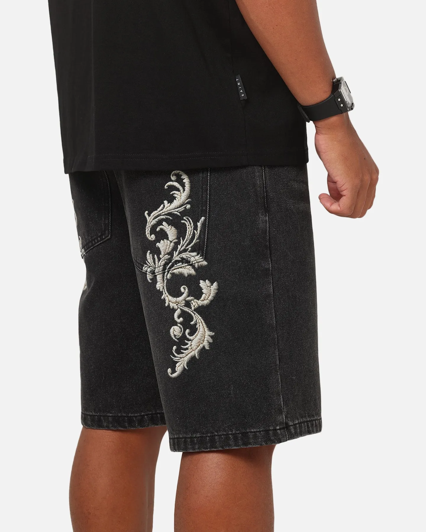 Saint Morta Amplus Baroque Jorts Black Shadow sold by Culture Kings product image thumbnail 3