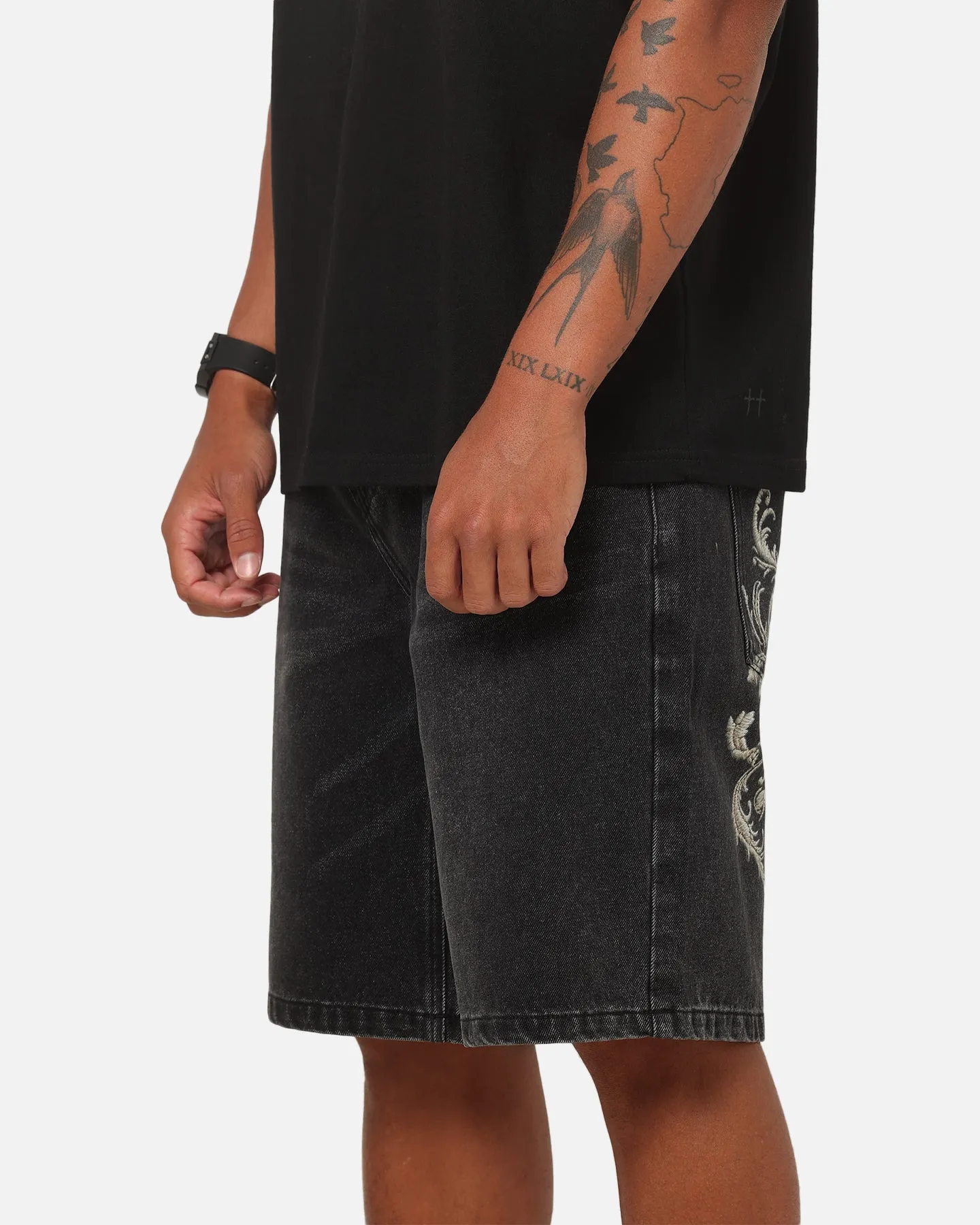 Saint Morta Amplus Baroque Jorts Black Shadow sold by Culture Kings product image thumbnail 4