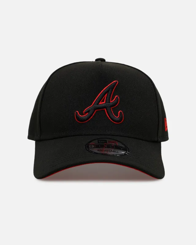 New Era Atlanta Braves 'Easy Black And Scarlet' 9FORTY A-Frame Snapback Black/Scarlet made by New Era