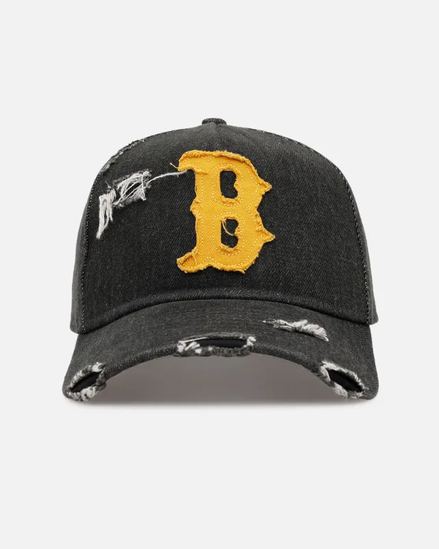 New Era Boston Red Sox 'Distressed Denim 2.0' 9FORTY A-Frame Strapback Black made by New Era