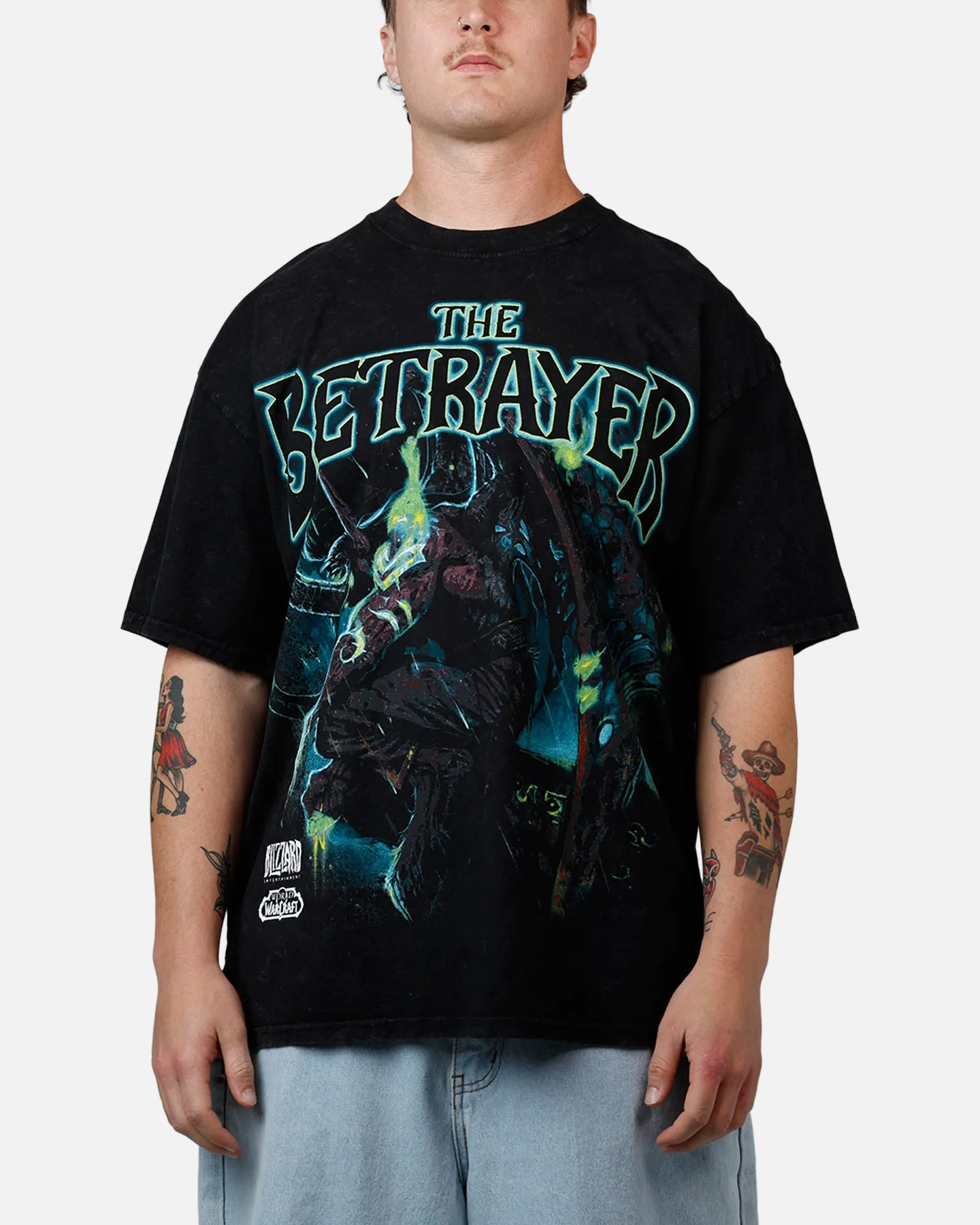 73Studio X World of Warcraft: The Betrayer V2 T-Shirt Black Acidwash sold by Culture Kings