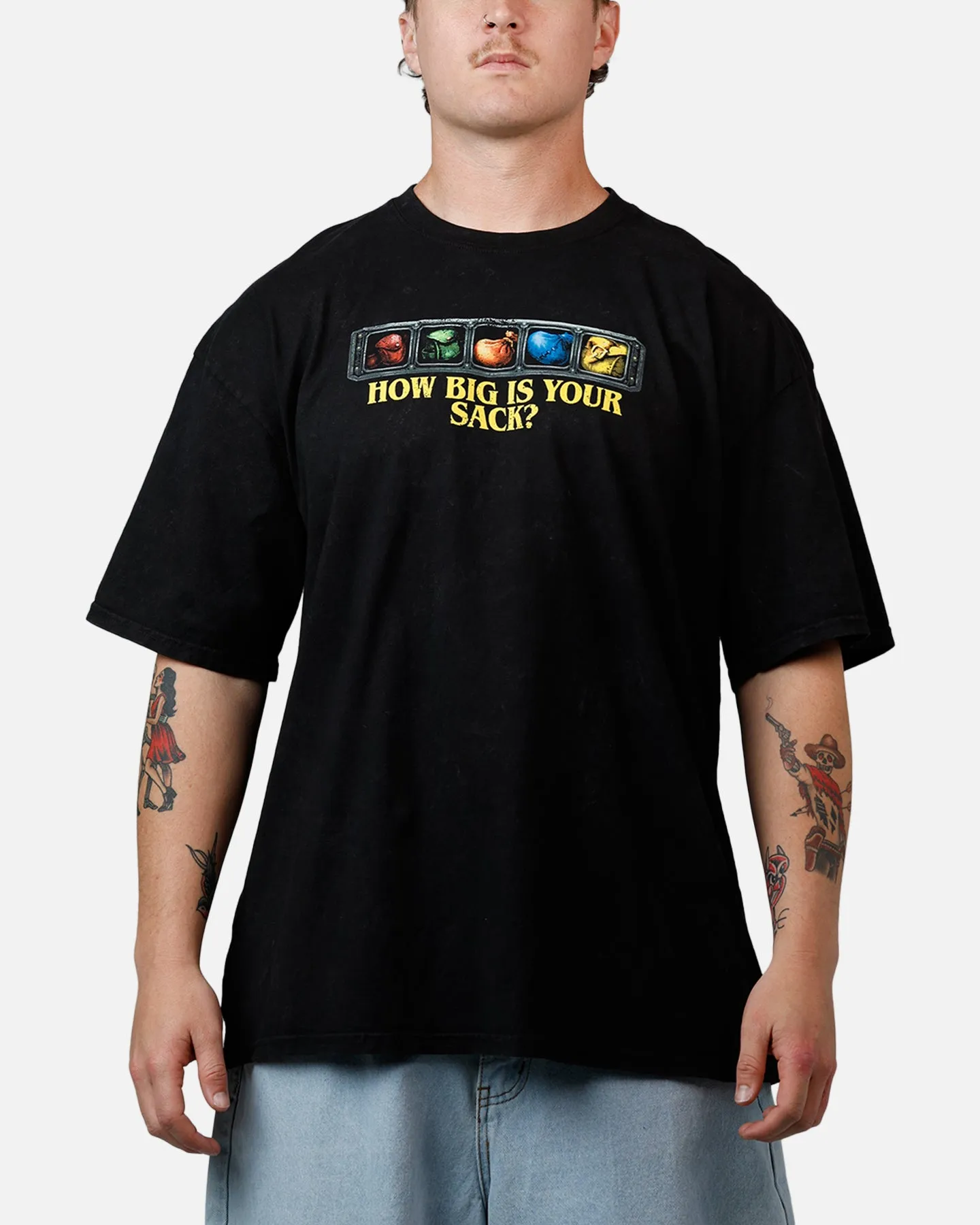 73Studio X World of Warcraft: How Big Is Your Sack T-Shirt Black Acidwash sold by Culture Kings product image thumbnail 2