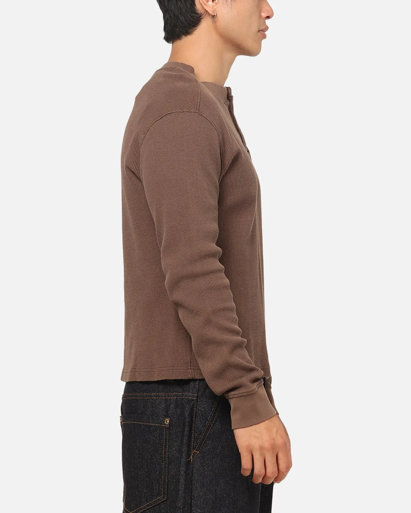 American Thrift Waffle Henley Shirt Washed Brown sold by Culture Kings product image thumbnail 4