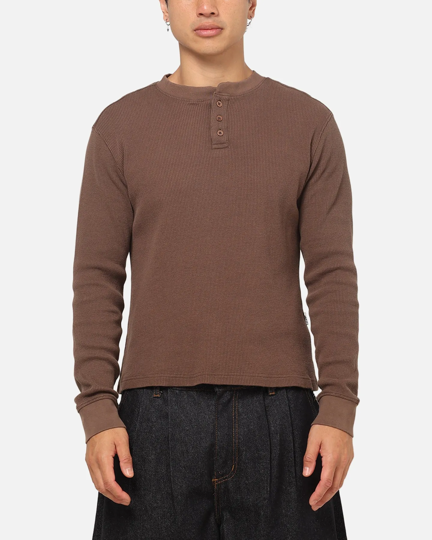 American Thrift Waffle Henley Shirt Washed Brown sold by Culture Kings