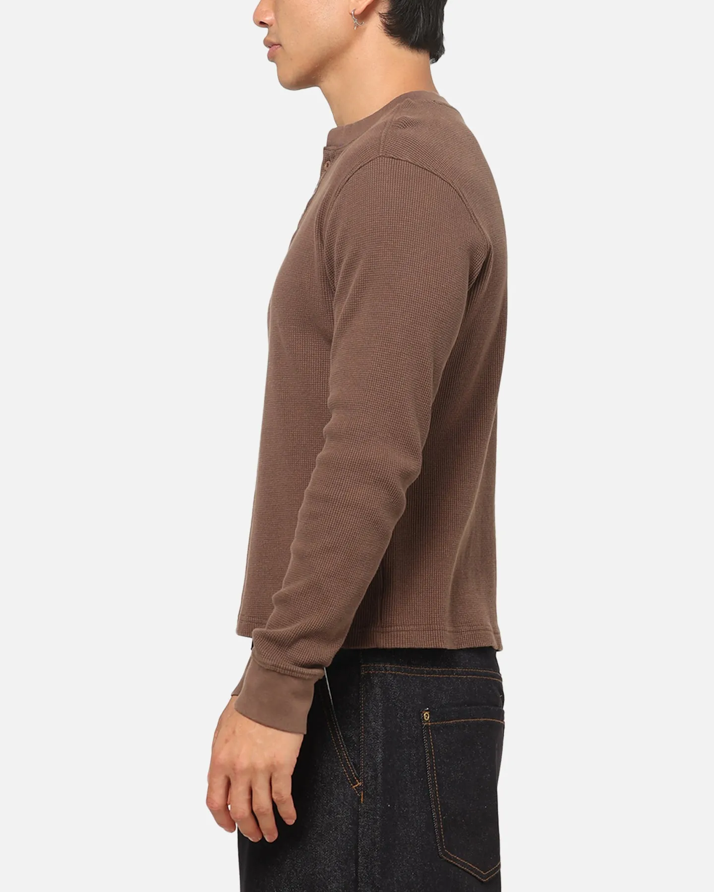 American Thrift Waffle Henley Shirt Washed Brown sold by Culture Kings product image thumbnail 5