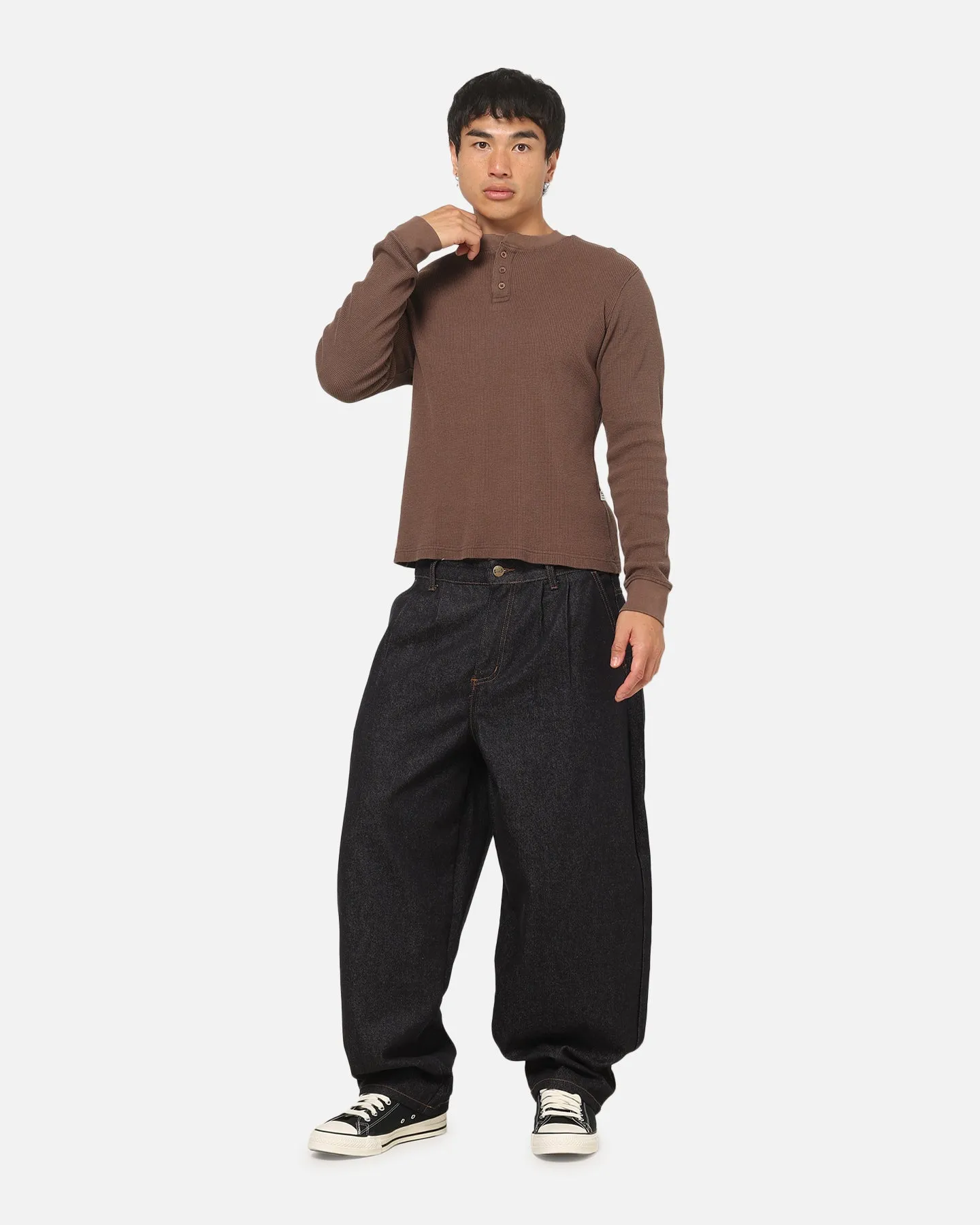 American Thrift Waffle Henley Shirt Washed Brown sold by Culture Kings product image thumbnail 2