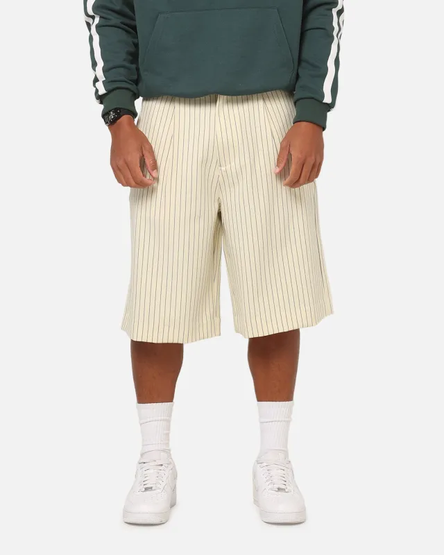 Carre Heritage Pleated Shorts Off White Pinstripe made by Culture Kings