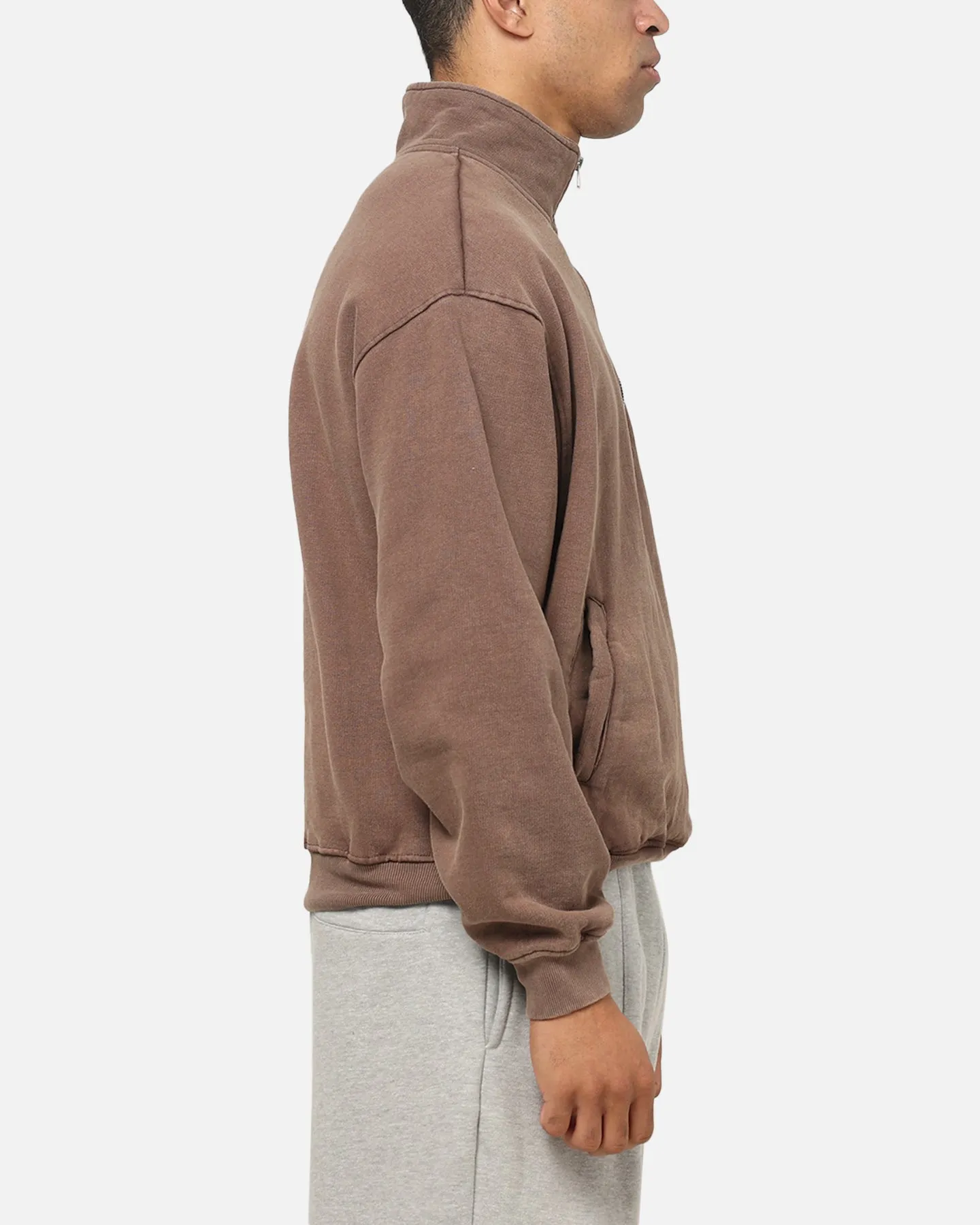 American Thrift Leisure Quarter Zip Mock Neck Sweater Washed Brown sold by Culture Kings product image thumbnail 3