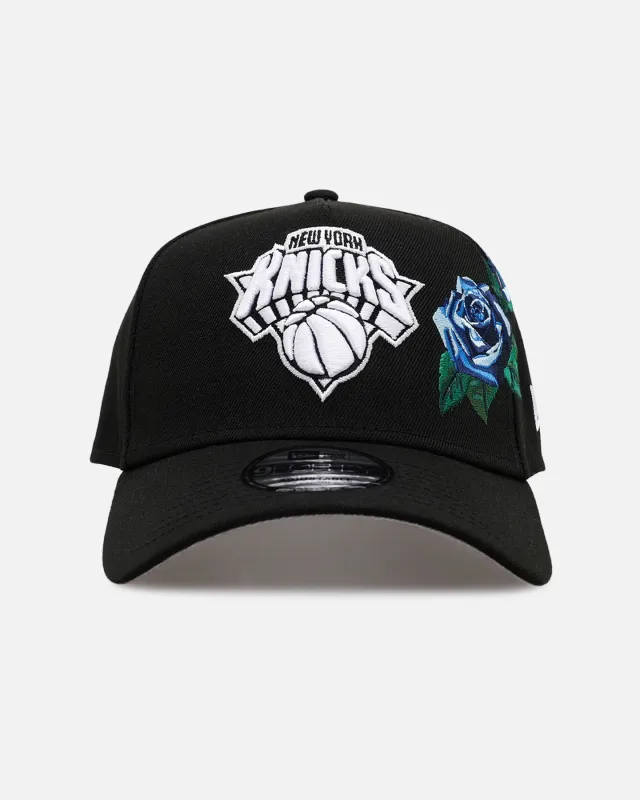 New Era New York Knicks 'Blue Rose' 9FORTY A-Frame Snapback Black/Blue made by New Era