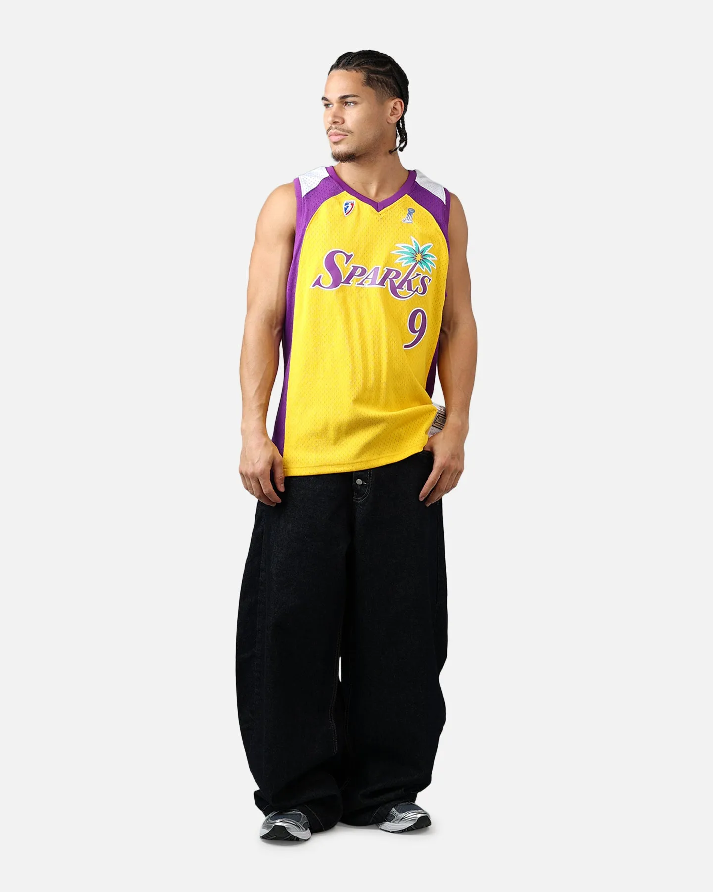 Mitchell & Ness Los Angeles Sparks Lisa Leslie #9 '01 Home Swingman Jersey Gold sold by Culture Kings product image thumbnail 3
